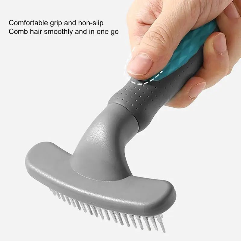 KFX-2928701 Pet Grooming Comb for Effective Hair Removal - Ergonomic, Rustproof Shedding Brush for Cats and Dogs