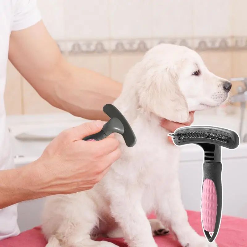 KFX-2928701 Pet Grooming Comb for Effective Hair Removal - Ergonomic, Rustproof Shedding Brush for Cats and Dogs