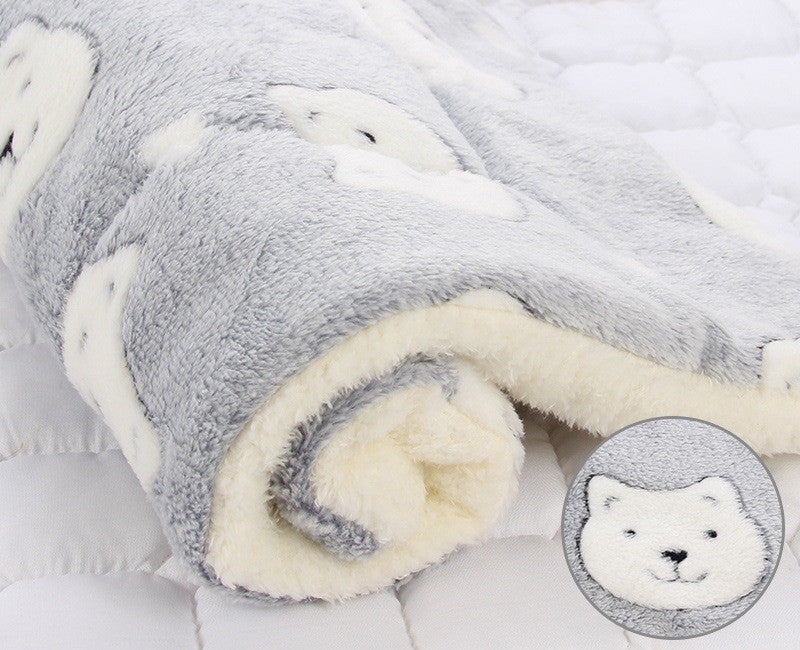 KFX-2928957 Padded Flannel Dog Mat for Comfort and Warmth in Various Cute Patterns