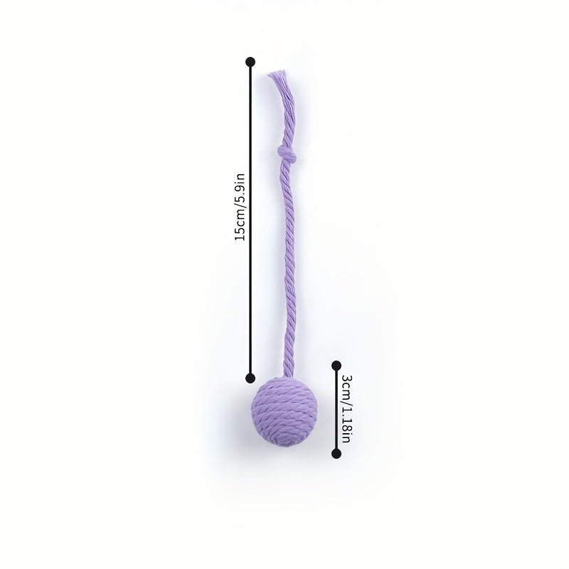 KFX-2930365 Interactive Cat Toy Ball with Rope and Bell for Kittens