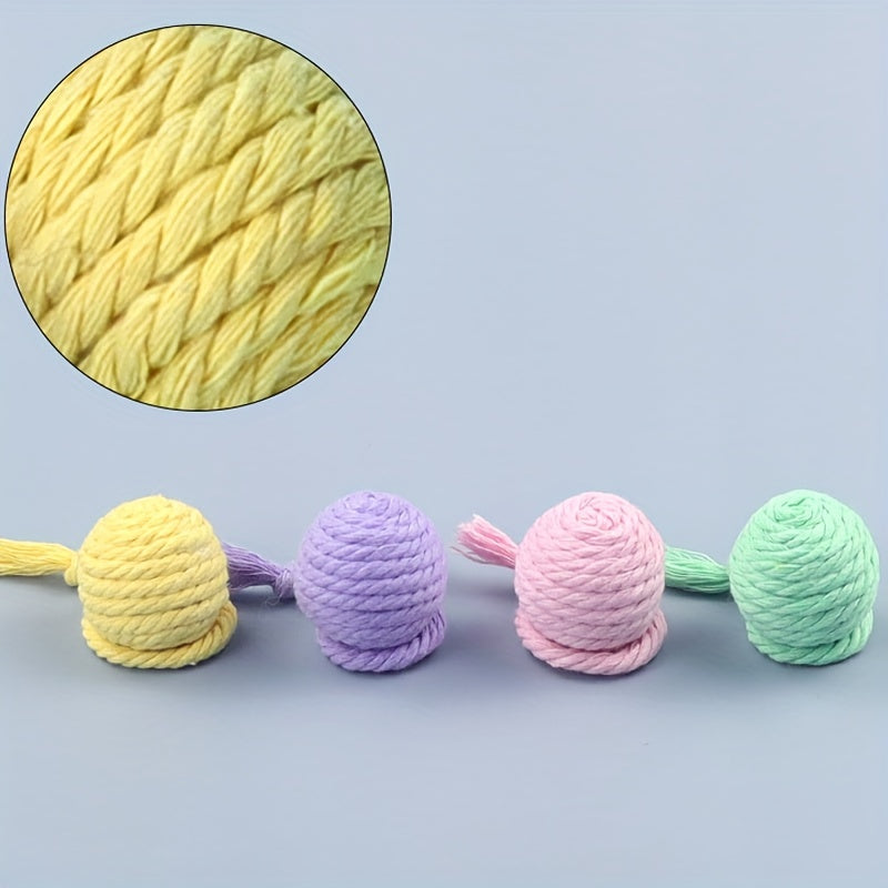 KFX-2930365 Interactive Cat Toy Ball with Rope and Bell for Kittens