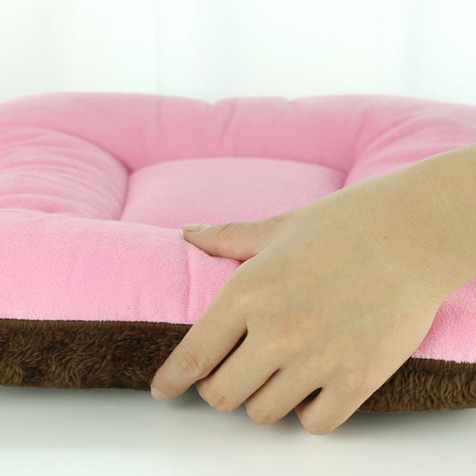 KFX-2934717 Cozy Thermal Fleece Pet Mat in Dark Blue and Pink - Multiple Sizes Available