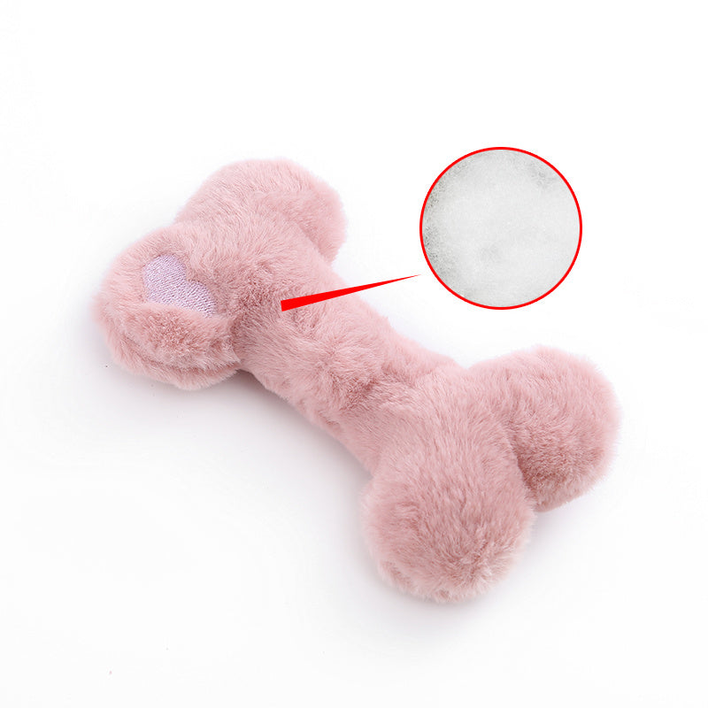 KFX-2936125 Interactive Love Bone Plush Dog Toy for Dental Health and Chewing Fun