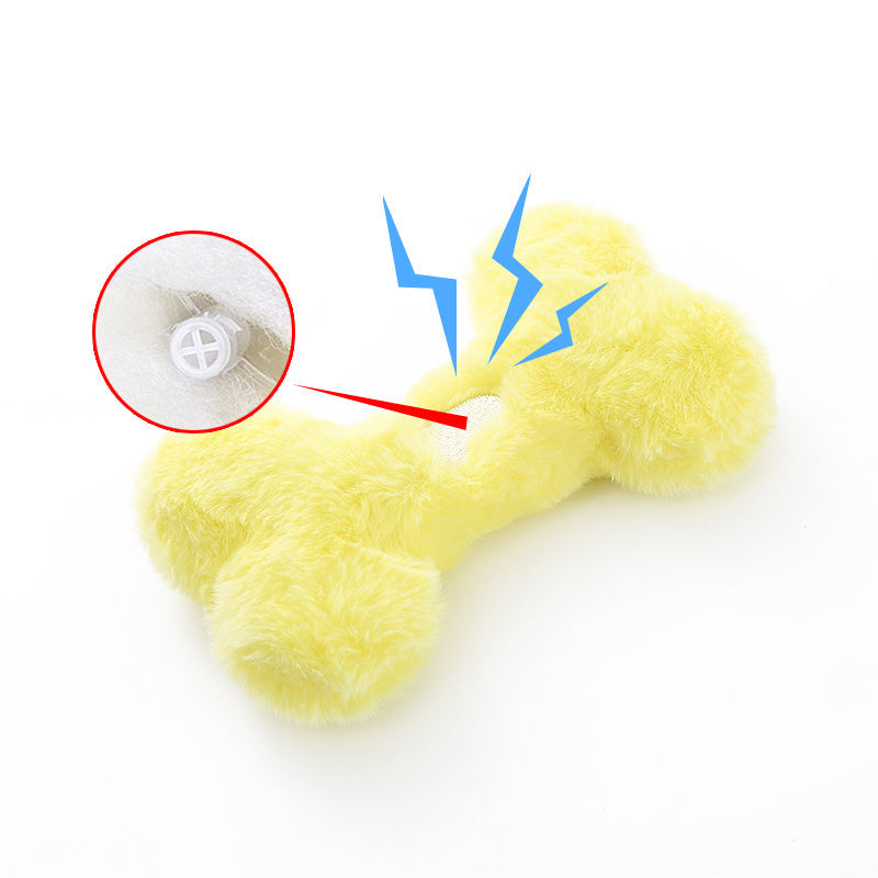 KFX-2936125 Interactive Love Bone Plush Dog Toy for Dental Health and Chewing Fun