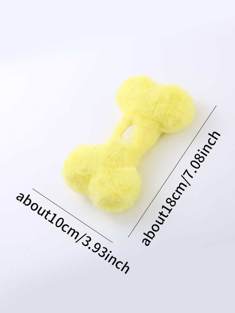 KFX-2936125 Interactive Love Bone Plush Dog Toy for Dental Health and Chewing Fun