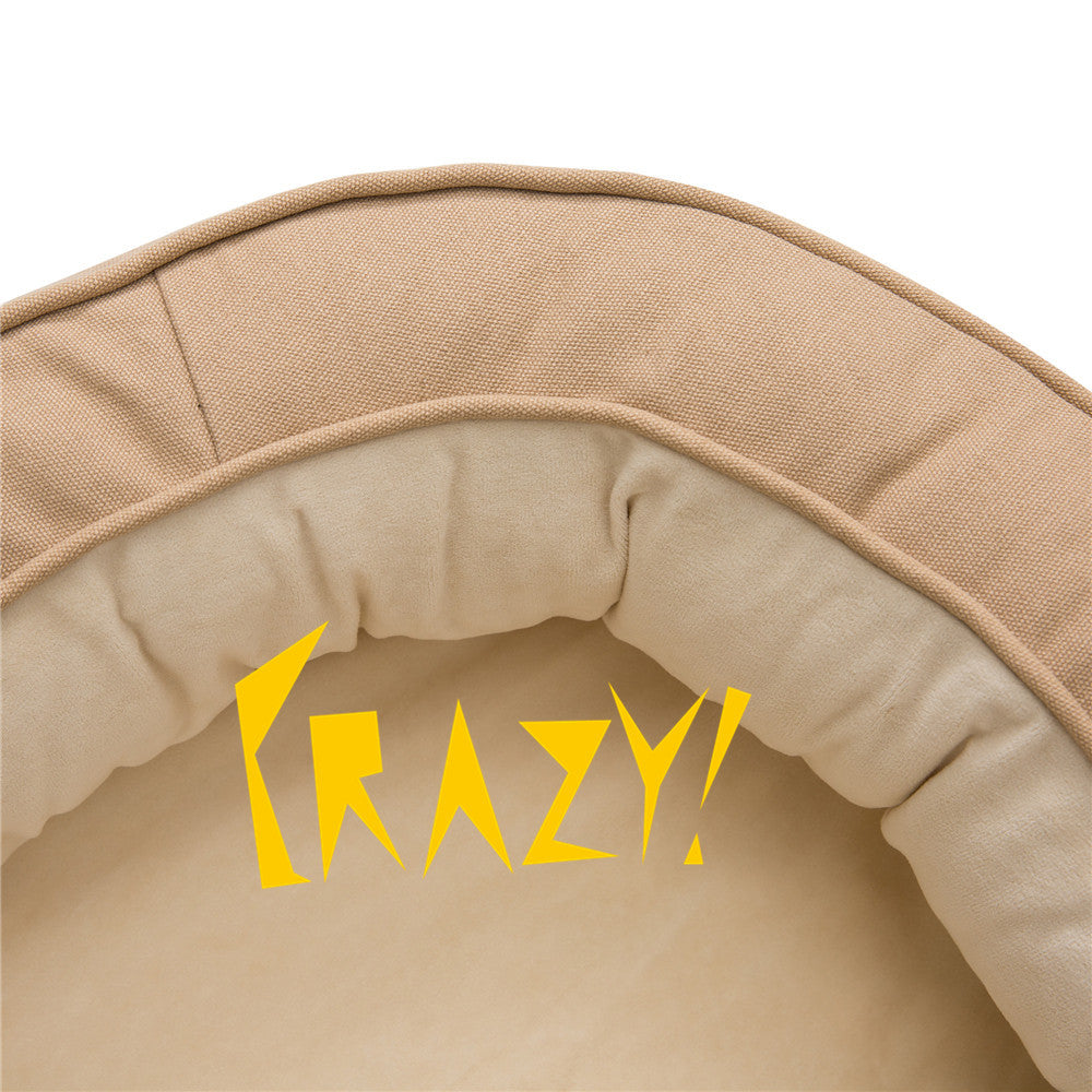 KFX-2936893 Orthopedic Waterproof Dog Kennel - Removable & Washable for All Seasons, Available in Khaki (M, L, XL)