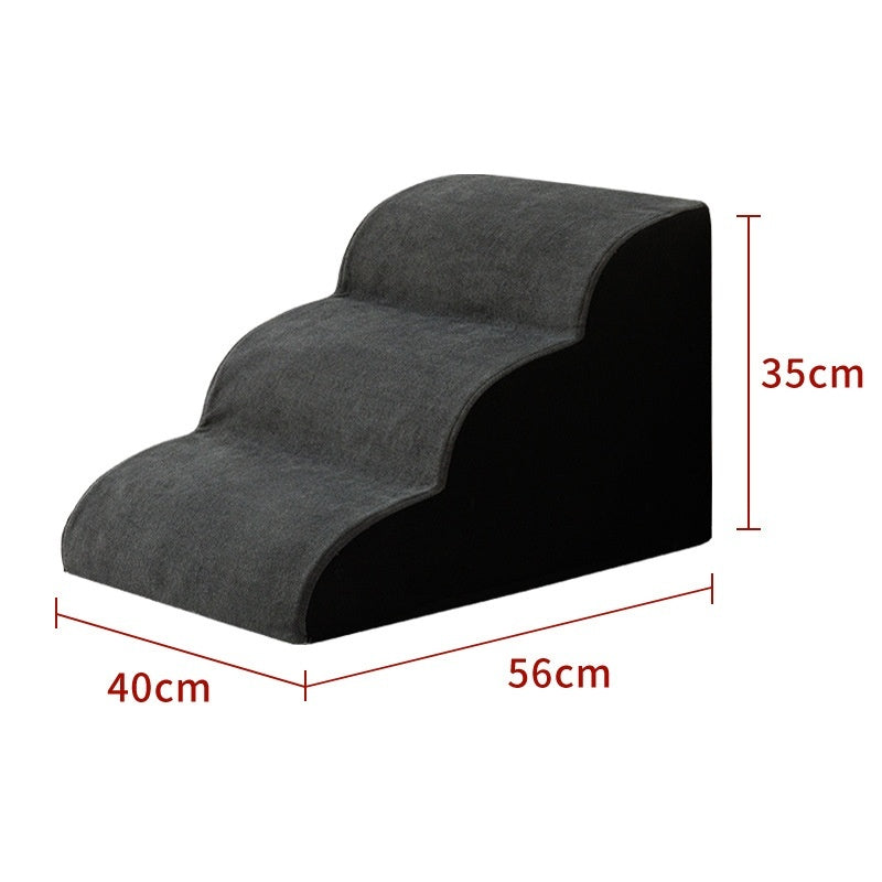 KFX-2937021 Wooden Pet Stairs for Dogs - Removable and Washable Bed Steps