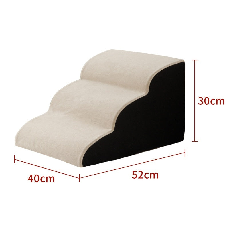 KFX-2937021 Wooden Pet Stairs for Dogs - Removable and Washable Bed Steps