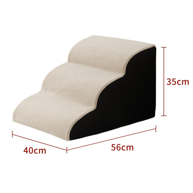 KFX-2937021 Wooden Pet Stairs for Dogs - Removable and Washable Bed Steps