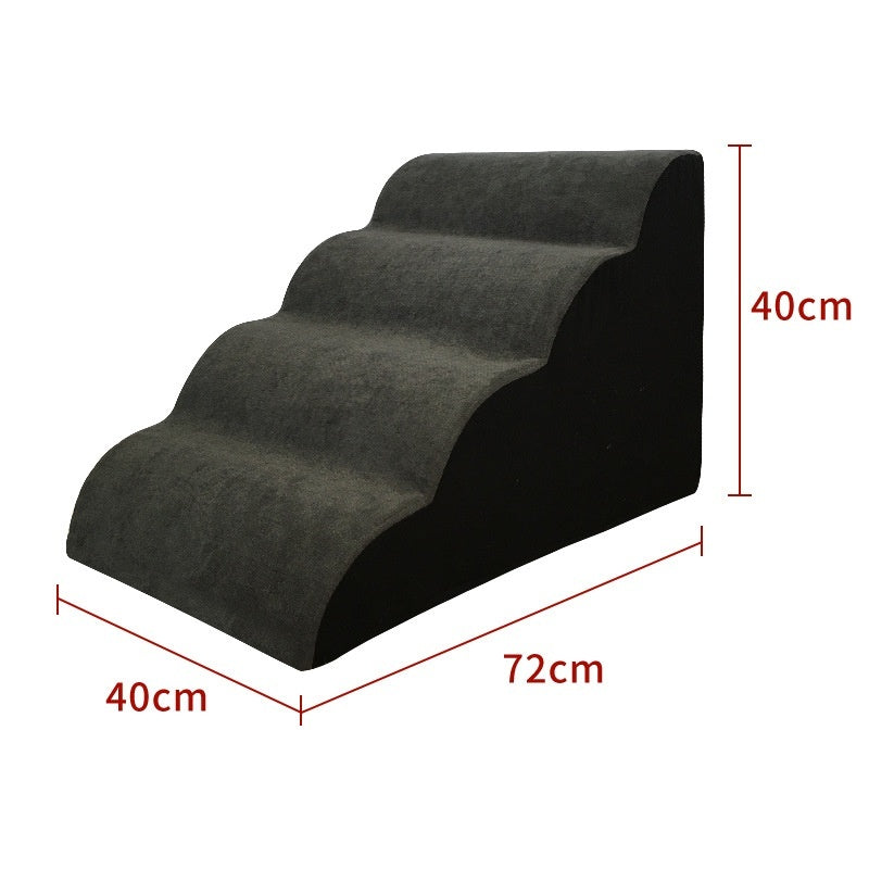 KFX-2937021 Wooden Pet Stairs for Dogs - Removable and Washable Bed Steps