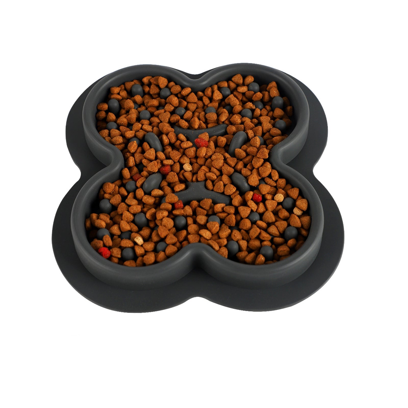 KFX-2940093 Silicone Non-Slip Pet Licking Pad for Dogs and Cats - Slow Feeding Bowl Mat, 19cm x 21cm
