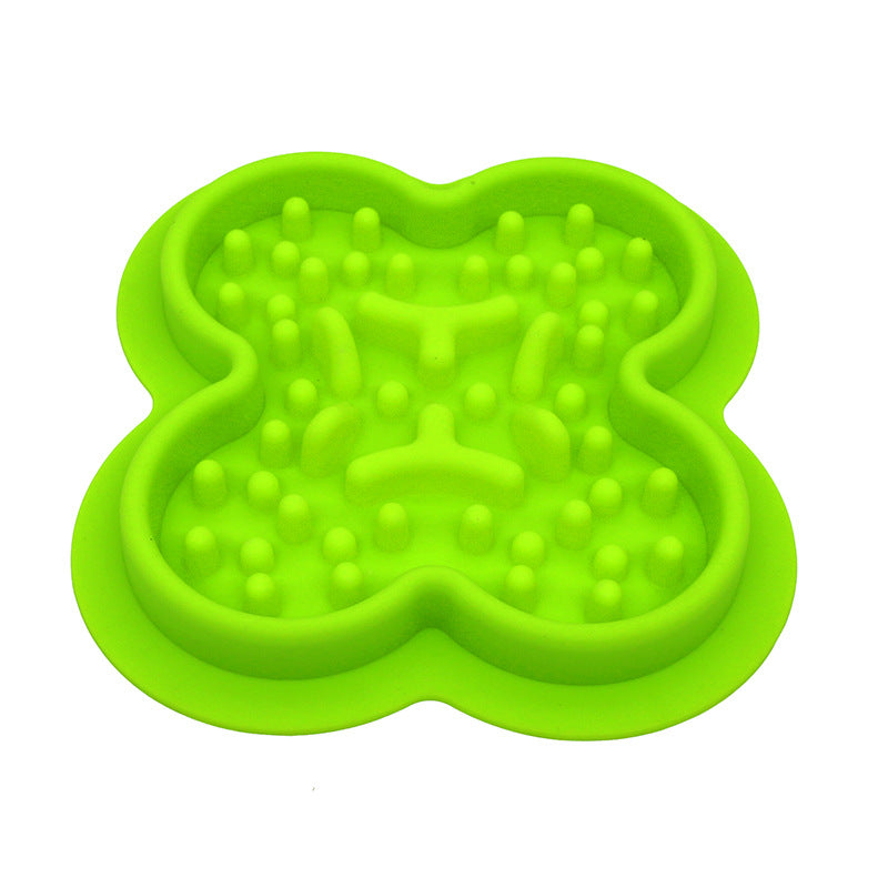 KFX-2940093 Silicone Non-Slip Pet Licking Pad for Dogs and Cats - Slow Feeding Bowl Mat, 19cm x 21cm