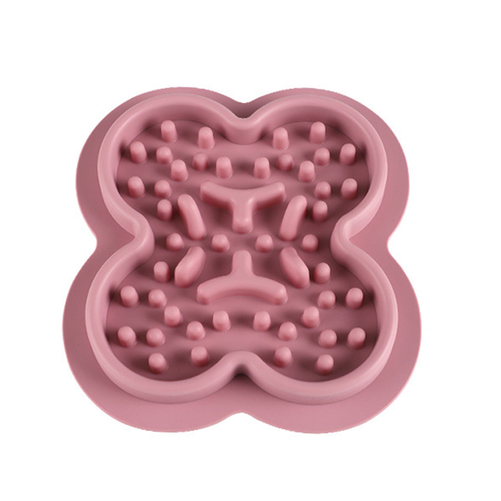 KFX-2940093 Silicone Non-Slip Pet Licking Pad for Dogs and Cats - Slow Feeding Bowl Mat, 19cm x 21cm