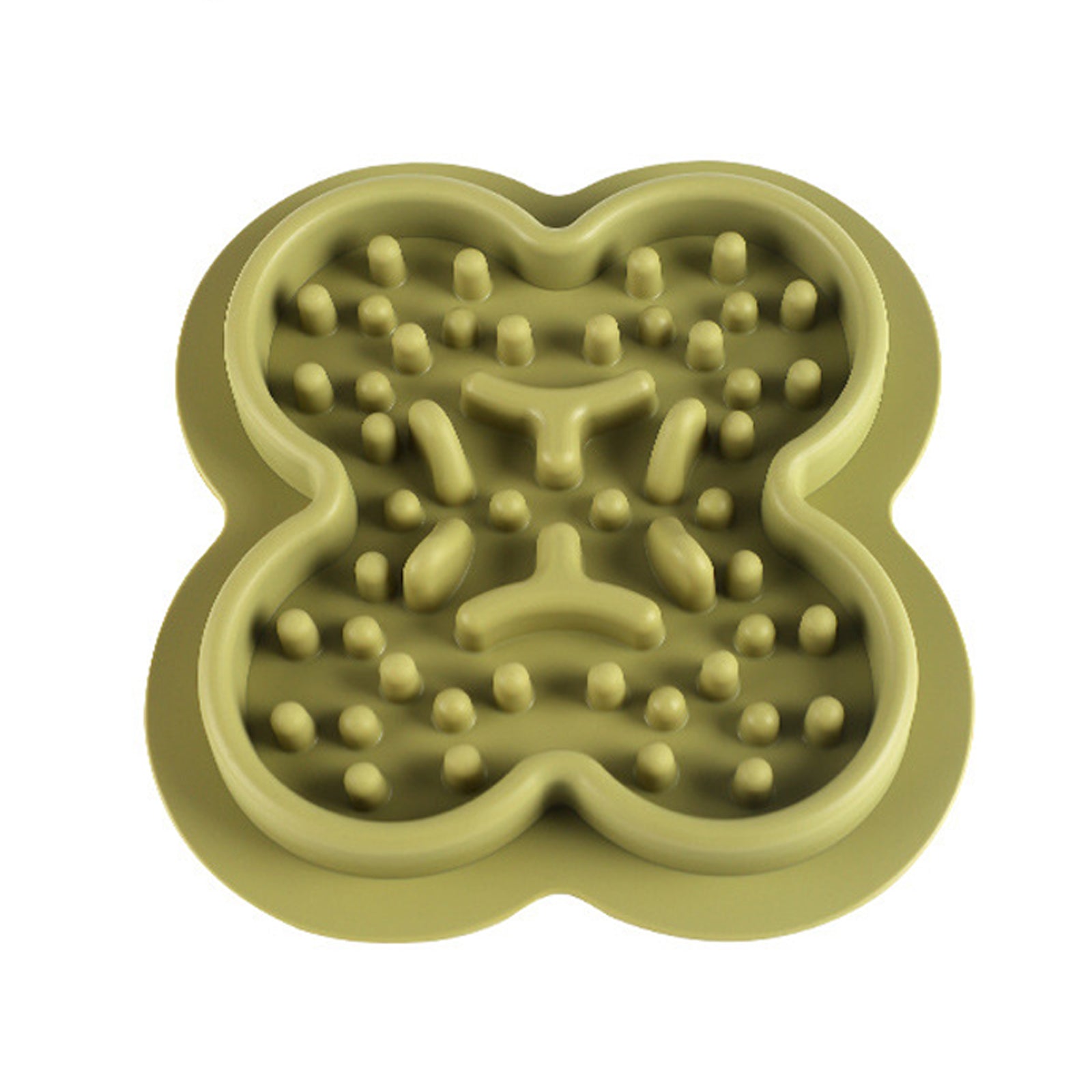 KFX-2940093 Silicone Non-Slip Pet Licking Pad for Dogs and Cats - Slow Feeding Bowl Mat, 19cm x 21cm