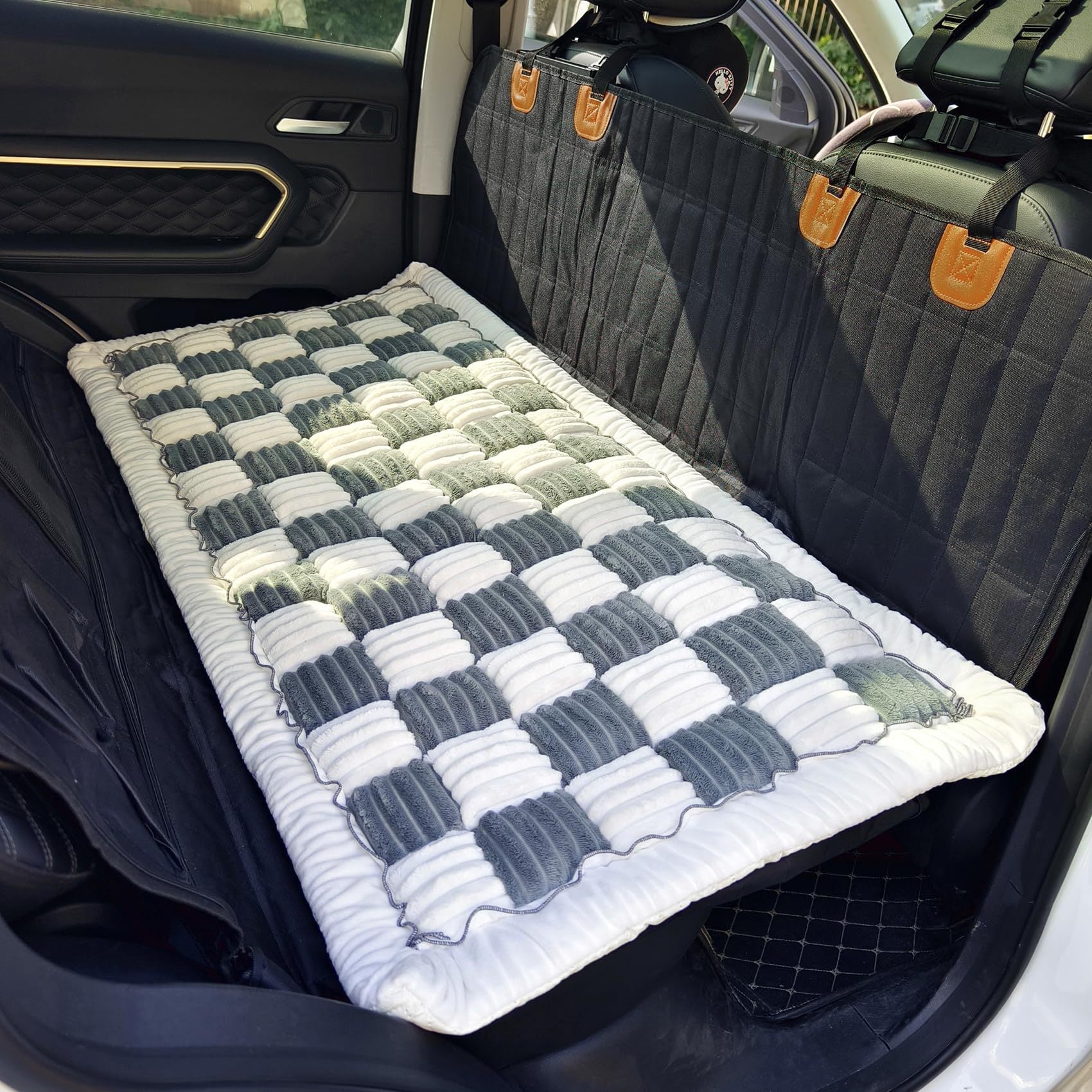KFX-2940477 Non-slip Thickened Dog Cushion Mattress - 130x60 cm, Gray/Black/White