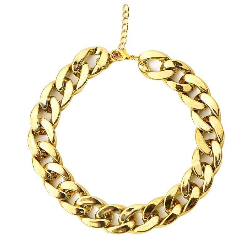 KFX-2940605 Cat Collar with Golden Chain Ornament and Glasses Accessory