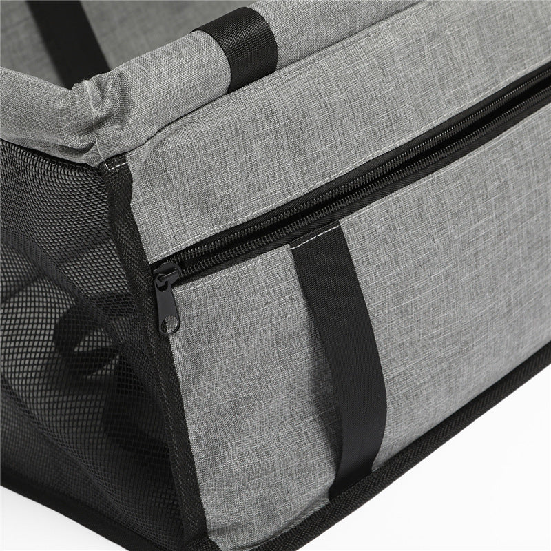 KFX-2940861 Grey Car Pet Luggage Bag with Safety Straps for Comfortable Travel and Protection from Bumps