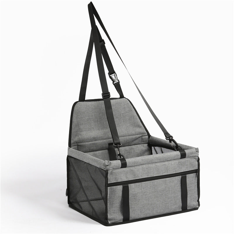KFX-2940861 Grey Car Pet Luggage Bag with Safety Straps for Comfortable Travel and Protection from Bumps