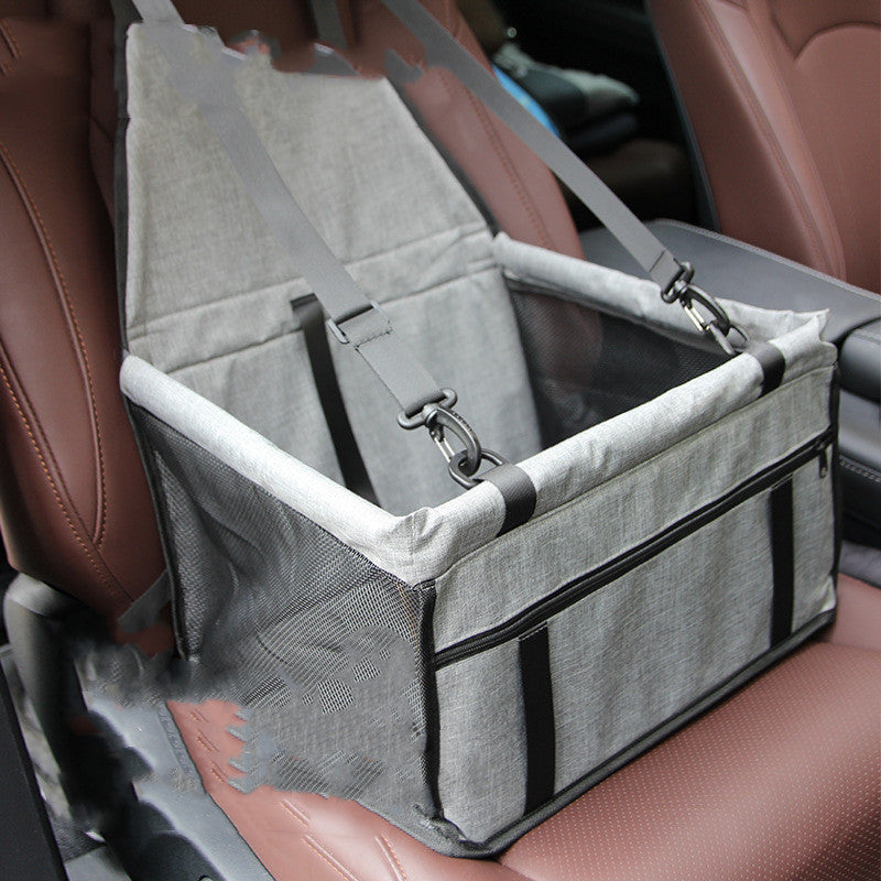 KFX-2940861 Grey Car Pet Luggage Bag with Safety Straps for Comfortable Travel and Protection from Bumps