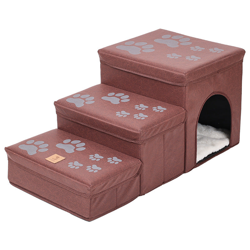 KFX-2941885 Multifunctional Pet Staircase for Cats and Dogs in Various Plush Colors