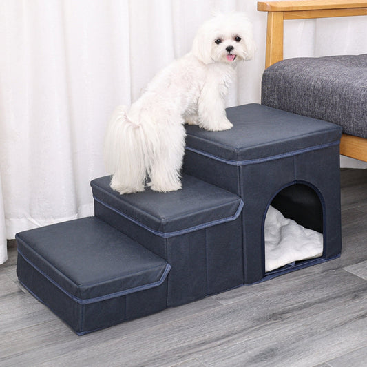 KFX-2941885 Multifunctional Pet Staircase for Cats and Dogs in Various Plush Colors