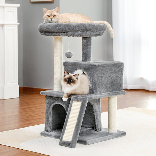 KFX-2948413 Spacious Cat Tree with Double Condos and Cozy Perch for Tall Cats