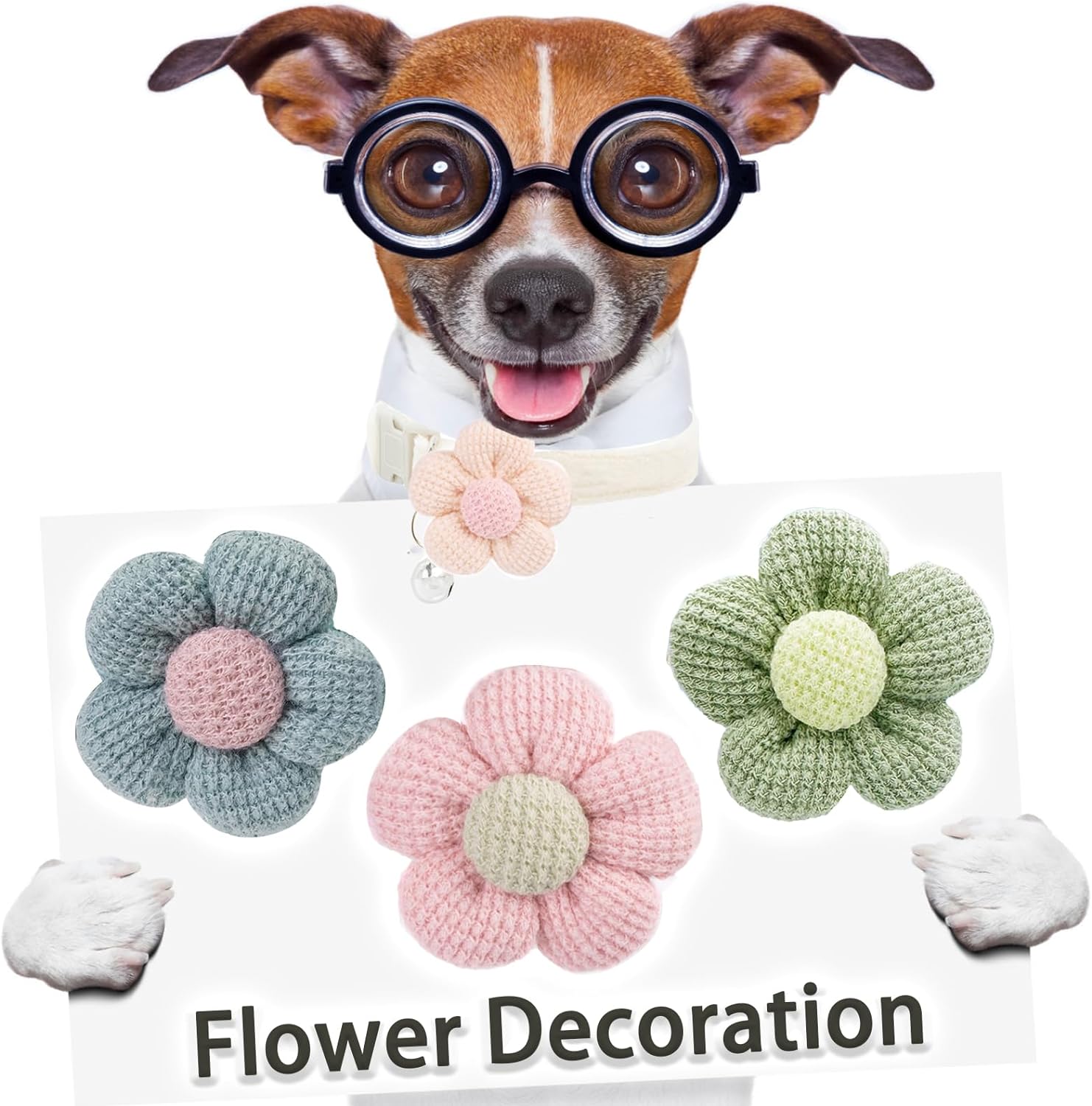 KFX-2951613 Floral Small Dog Collar with Bell - Adjustable and Comfortable for Girls