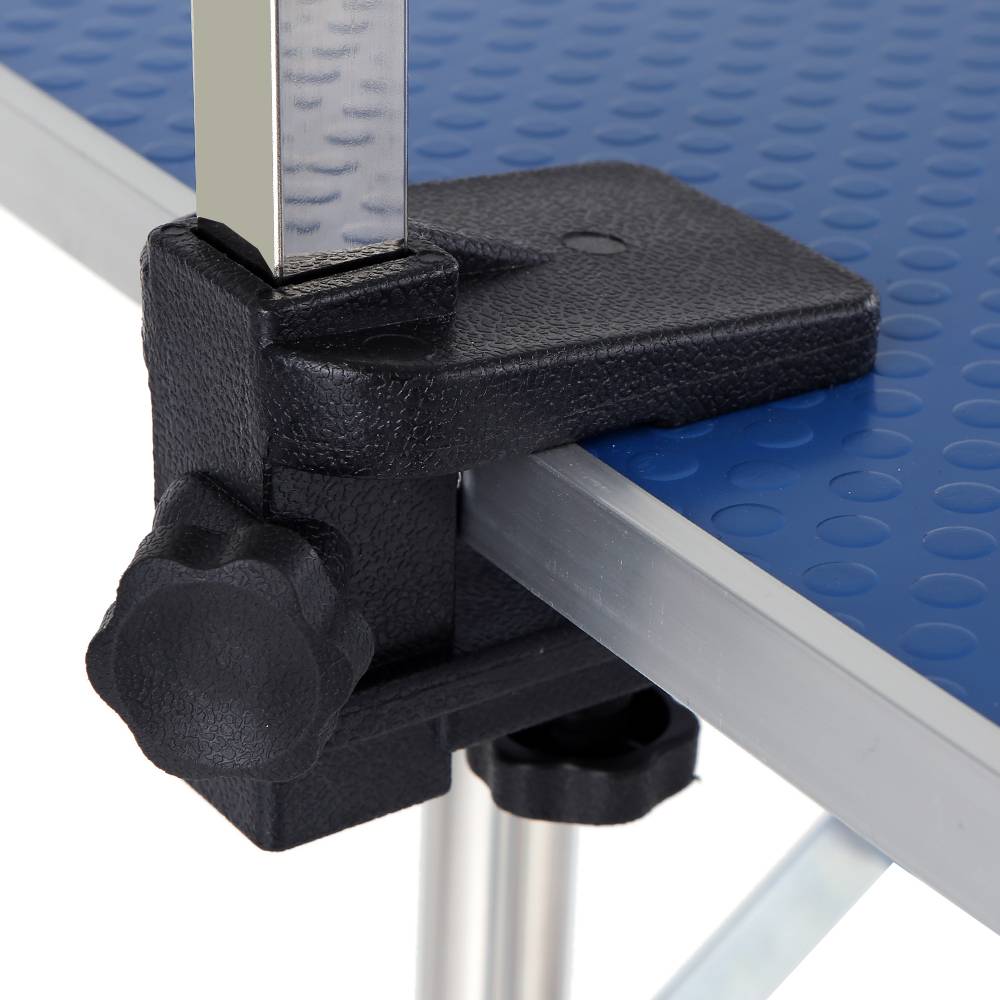 KFX-2951997 Heavy Duty Stainless Steel Folding Pet Grooming Table with Adjustable Arm and Rubber Surface