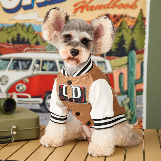 KFX-2958269 Pet Fashion Minimalist Plaid Baseball Jersey for Stylish Pets