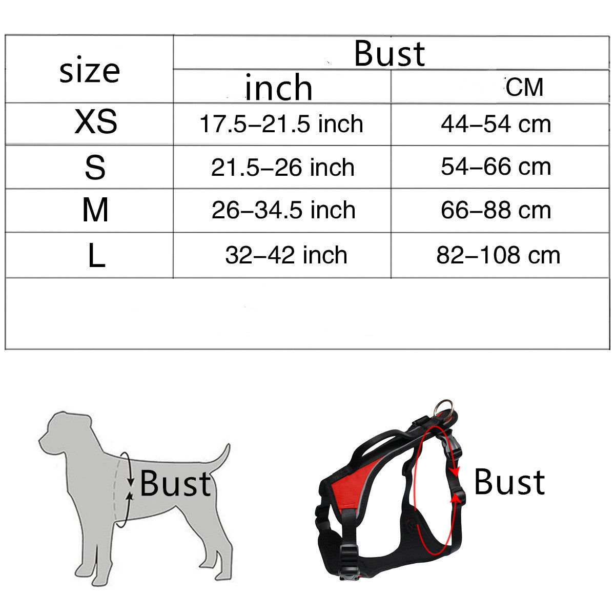 KFX-2959165 Reflective Thoracolumbar Chest Band for Medium and Large Dogs - Durable Nylon Design