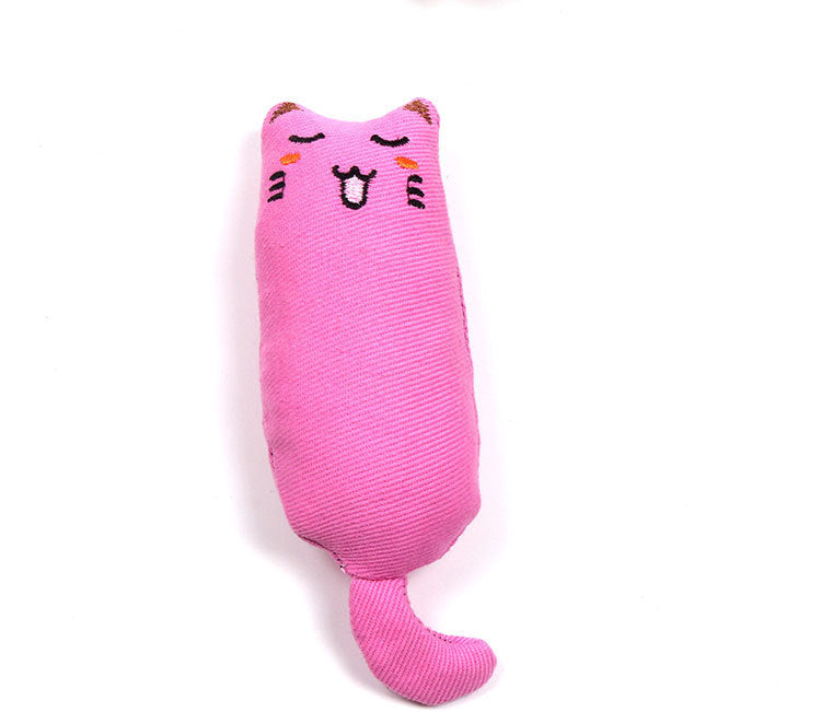 KFX-2959549 Catnip Plush Toy with Cute Facial Expression for Teeth Molar and Scratch Resistance - Canvas Material in Multiple Colors