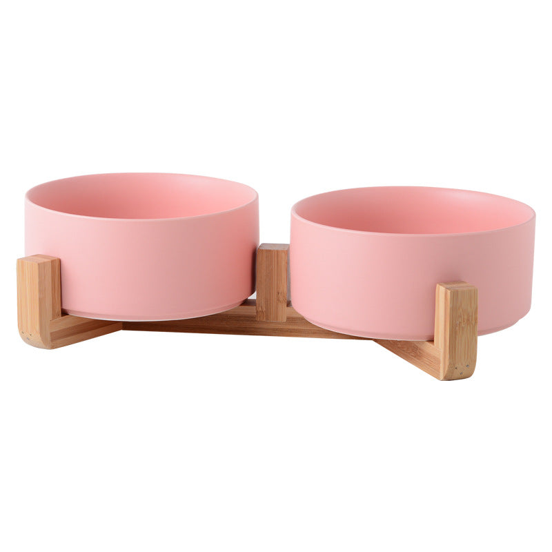 KFX-2960061 Creative Multifunctional Porcelain Fruit Dessert Bowl with Bamboo Mat in Various Colors