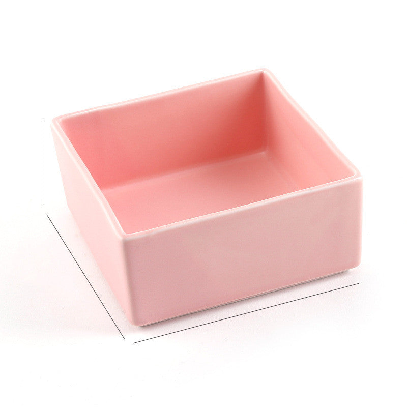 KFX-2960061 Creative Multifunctional Porcelain Fruit Dessert Bowl with Bamboo Mat in Various Colors
