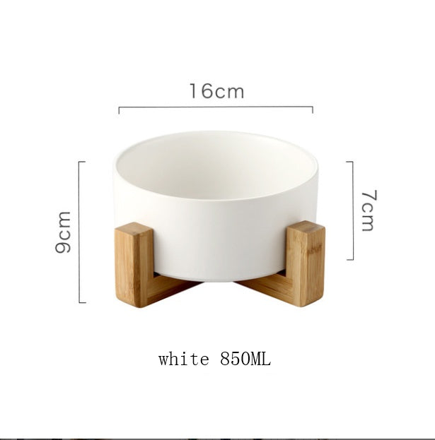 KFX-2960061 Creative Multifunctional Porcelain Fruit Dessert Bowl with Bamboo Mat in Various Colors