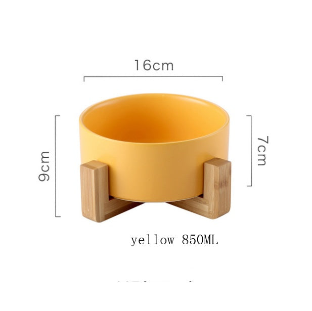 KFX-2960061 Creative Multifunctional Porcelain Fruit Dessert Bowl with Bamboo Mat in Various Colors