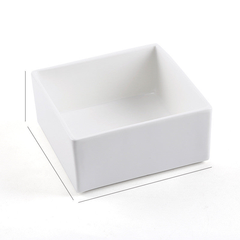 KFX-2960061 Creative Multifunctional Porcelain Fruit Dessert Bowl with Bamboo Mat in Various Colors