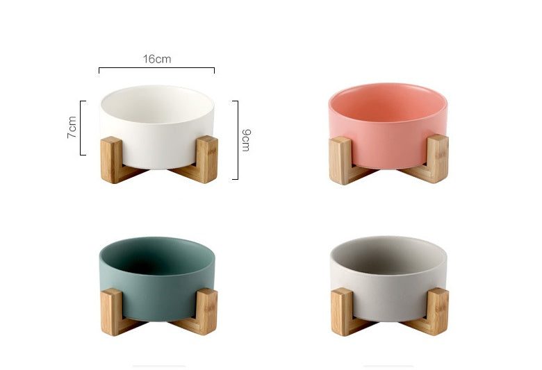 KFX-2960061 Creative Multifunctional Porcelain Fruit Dessert Bowl with Bamboo Mat in Various Colors