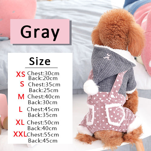 KFX-2960445 Cozy Thick Polyester and Wool Pet Outfit for Small Puppies in White and Pink