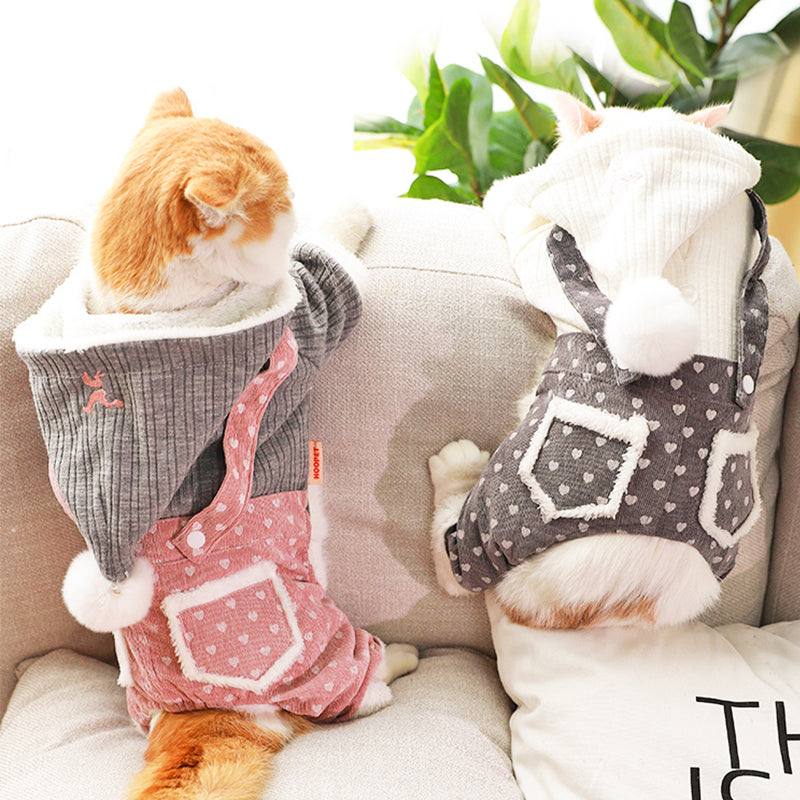 KFX-2960445 Cozy Thick Polyester and Wool Pet Outfit for Small Puppies in White and Pink