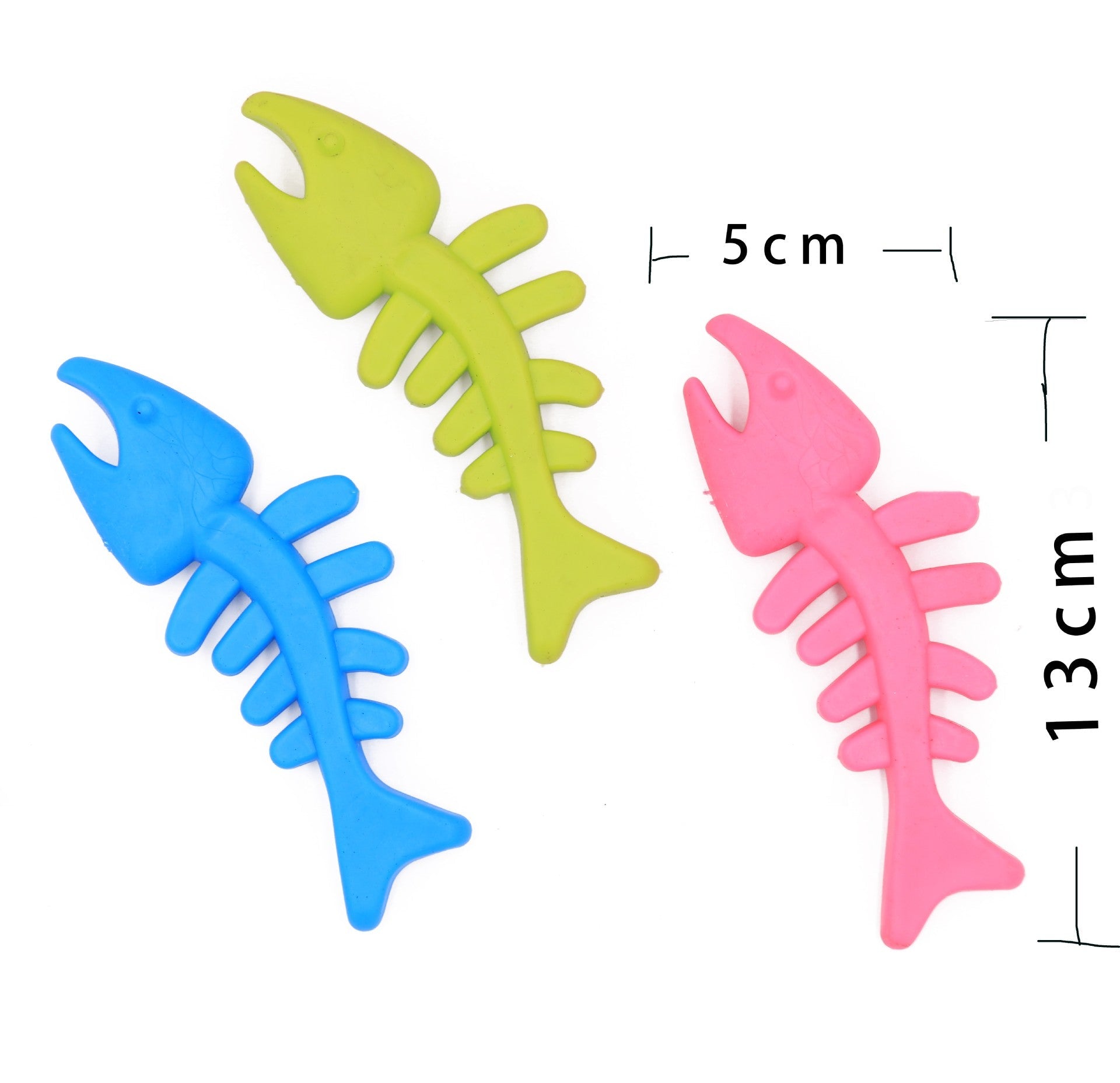 KFX-2960701 Fishbone Shaped Rubber Chew Toy for Dogs - Bite-Resistant Teeth Cleaning and Gum Massage