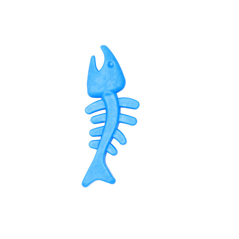 KFX-2960701 Fishbone Shaped Rubber Chew Toy for Dogs - Bite-Resistant Teeth Cleaning and Gum Massage