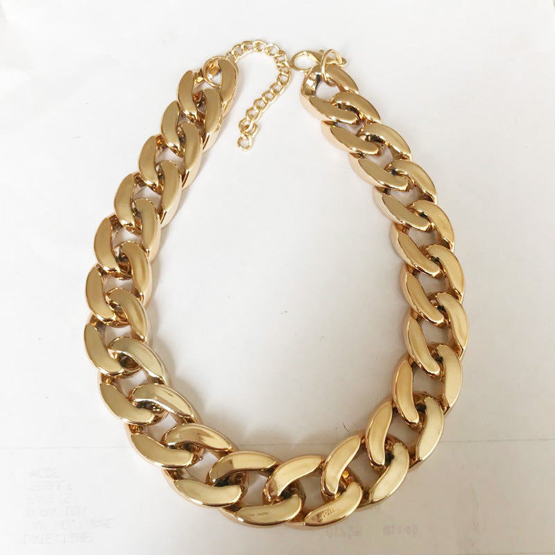 KFX-2961853 Simple Cat Metal Necklace in Gold, Rose Gold, Silver, and Gun Black - 28cm with 7cm Extension - Hip Hop Style