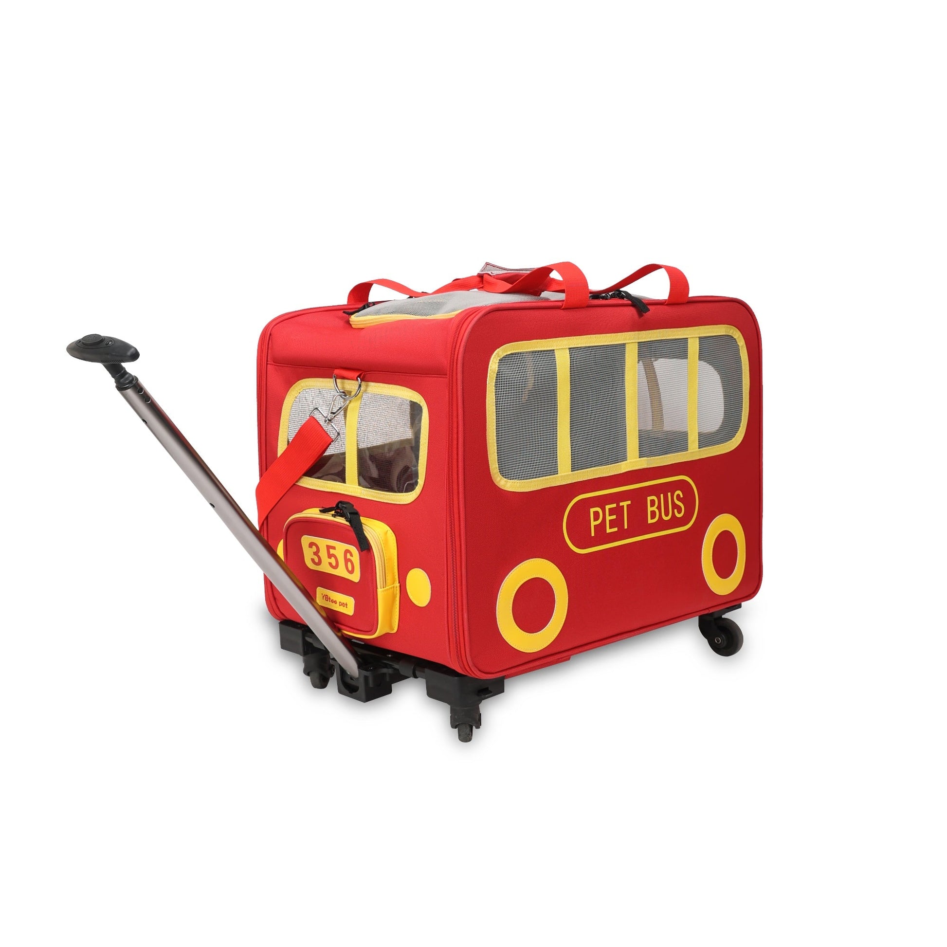 KFX-2962109 Spacious Cartoon Pet Trolley Case for Dogs and Cats - Medium Oxford Cloth Design