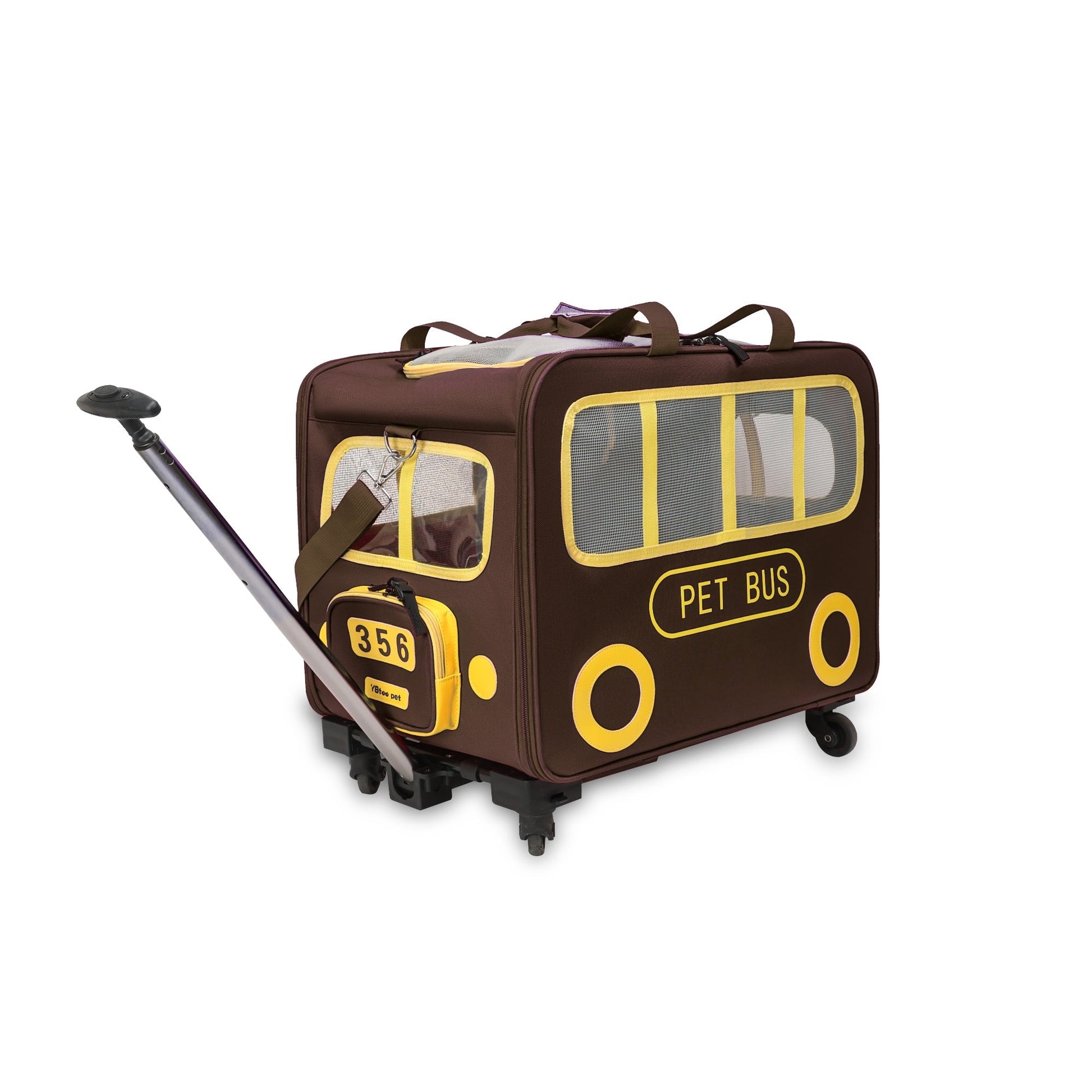KFX-2962109 Spacious Cartoon Pet Trolley Case for Dogs and Cats - Medium Oxford Cloth Design