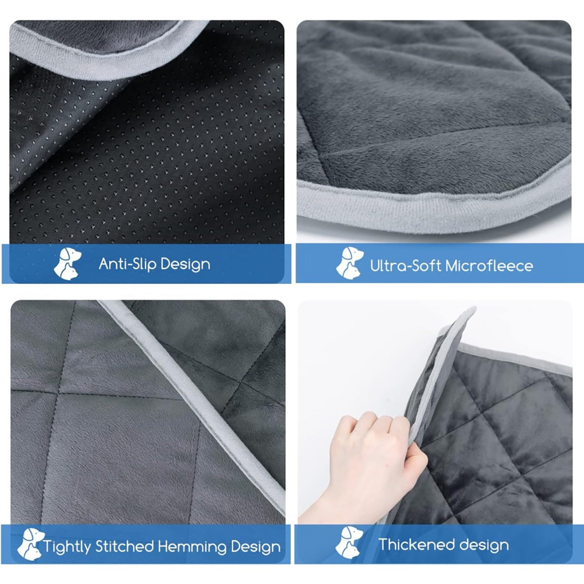 KFX-2963133 Self-Heating Non-Slip Pet Mat with Waterproof Design, 5-Layer Thermal Blanket for Dogs and Cats