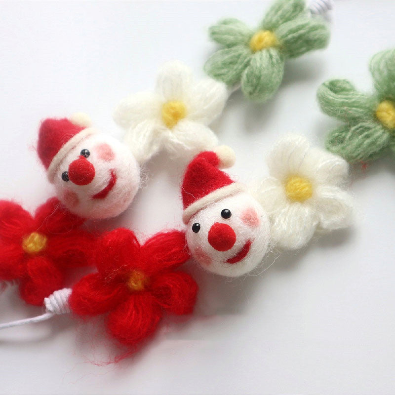KFX-2967613 Christmas and New Year Handmade Bell Hair Ball Cat Stick and Collar Set