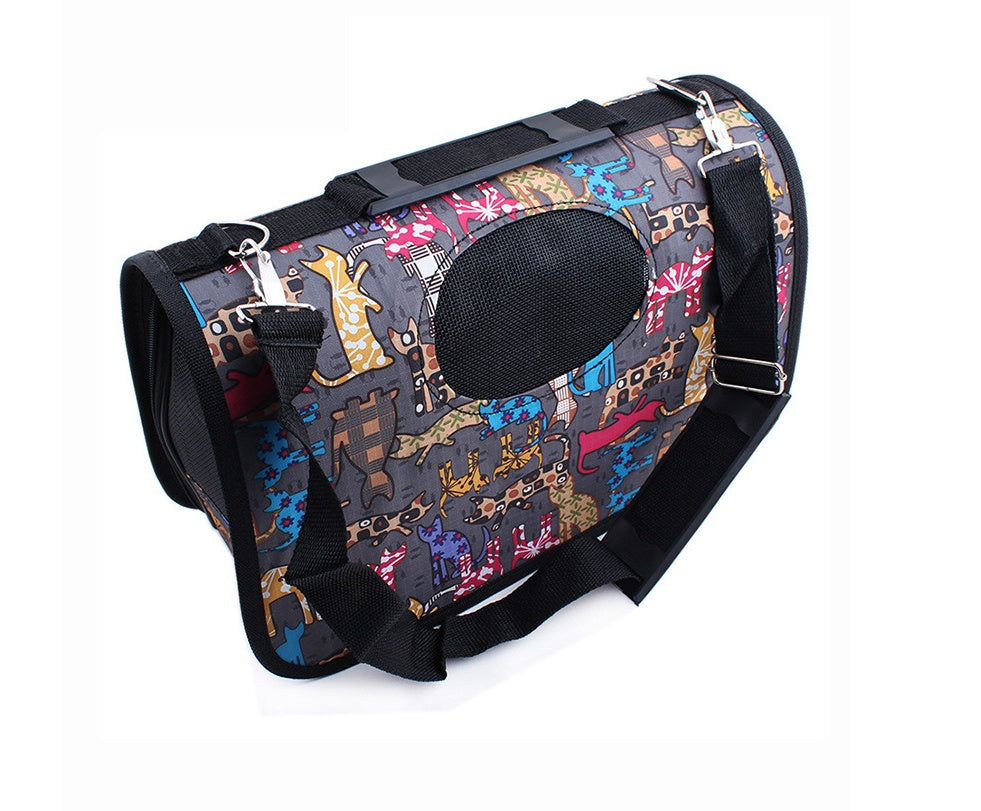 KFX-2967869 Multifunctional Geometric Pattern Pet Carrier Bag - Comfortable, Waterproof, and Easy to Clean