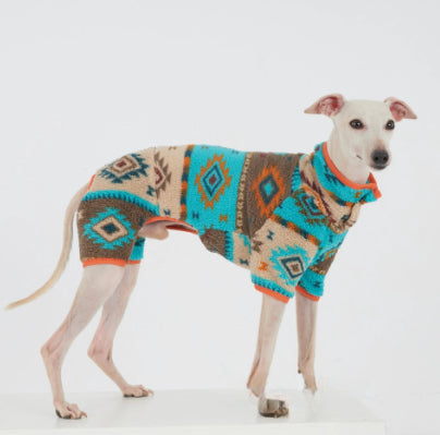 KFX-2970173 Cozy Four-Legged Pet Clothing for Autumn and Winter – Keeps Pets Warm in Red or Blue