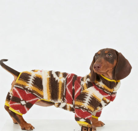 KFX-2970173 Cozy Four-Legged Pet Clothing for Autumn and Winter – Keeps Pets Warm in Red or Blue
