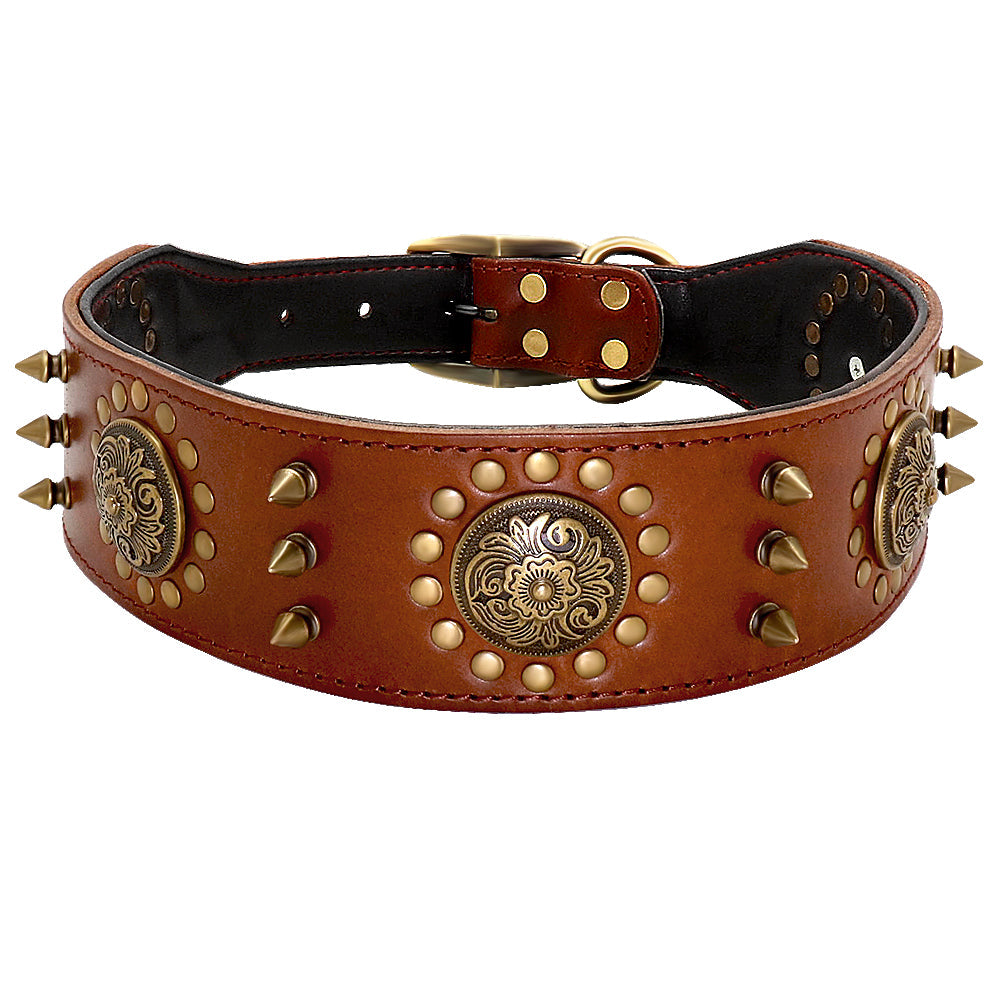 KFX-2973373 Studded Anti-Bite Large Dog Collar for Enhanced Protection and Style